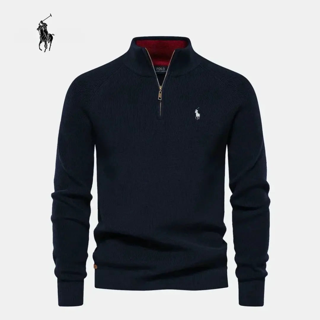 Rippstrick Half-Zip Pullover