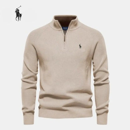 Rippstrick Half-Zip Pullover
