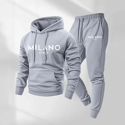 Herren-Hoodie mit Milano-Print und Jogginghose mit Kordelzug